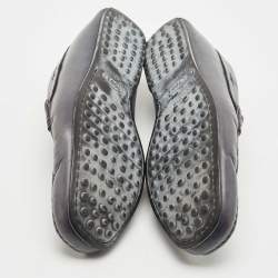 Tods Grey Leather Slip On Loafers Size 45.5