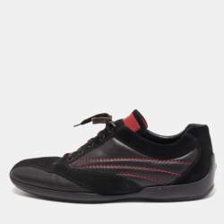 Tod's For Ferrari Black Suede And Leather Sneakers Size 45.5