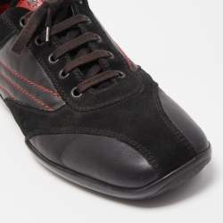 Tod's For Ferrari Black Suede And Leather Sneakers Size 45.5