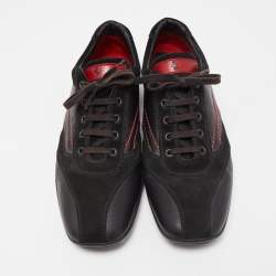 Tod's For Ferrari Black Suede And Leather Sneakers Size 45.5