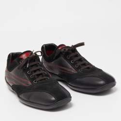 Tod's For Ferrari Black Suede And Leather Sneakers Size 45.5