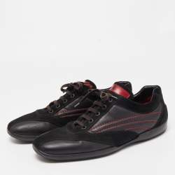 Tod's For Ferrari Black Suede And Leather Sneakers Size 45.5