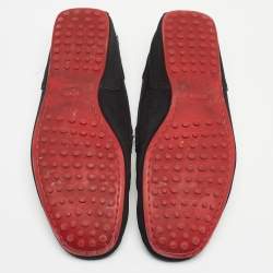 Pre Owned Tod's For Ferrari Black Suede Bow Loafers Size 42.5