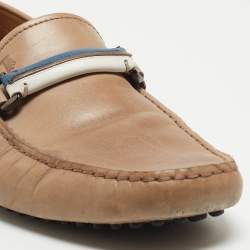 Pre Owned Tod's Brown Leather Slip On Loafers Size 42.5