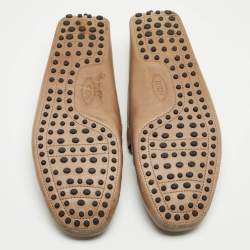 Pre Owned Tod's Brown Leather Slip On Loafers Size 42.5