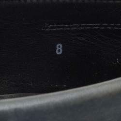 Pre Owned Tod's Dark Grey/Orange Leather Gommino Slip On Loafers Size 42