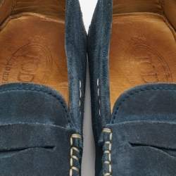 Tod's Blue Suede Gommino Driving Loafers Size 42