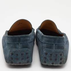 Tod's Blue Suede Gommino Driving Loafers Size 42