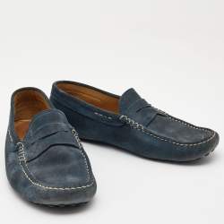 Tod's Blue Suede Gommino Driving Loafers Size 42