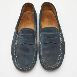 Tod's Blue Suede Gommino Driving Loafers Size 42
