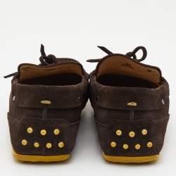 Pre Owned Tod's Brown Suede Slip On Loafers Size 42.5