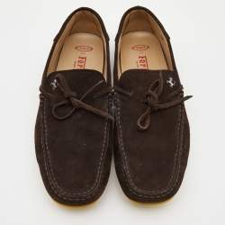 Pre Owned Tod's Brown Suede Slip On Loafers Size 42.5