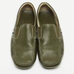 Tod's Green Leather Slip On Loafers Size 43