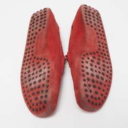 Tod's by Ferrari Red Suede Penny Loafers Size 42