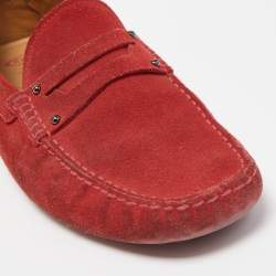 Tod's by Ferrari Red Suede Penny Loafers Size 42