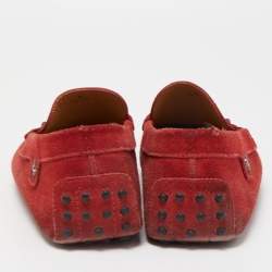 Tod's by Ferrari Red Suede Penny Loafers Size 42