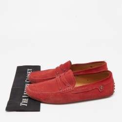 Tod's by Ferrari Red Suede Penny Loafers Size 42
