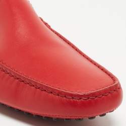 Tod's for Ferrari Red Leather Slip On Loafers Size 43