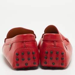 Tod's for Ferrari Red Leather Slip On Loafers Size 43