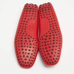 Tod's for Ferrari Red Leather Slip On Loafers Size 43