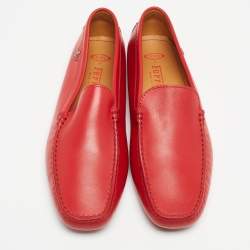 Tod's for Ferrari Red Leather Slip On Loafers Size 43