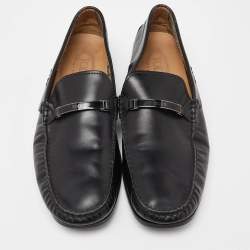 Pre Owned Tod's Black Leather Slip On Loafers Size 44