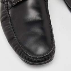 Pre Owned Tod's Black Leather Slip On Loafers Size 44