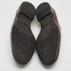 Pre Owned Tod's Brown Leather Slip On Loafers Size 41