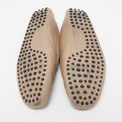 Pre Owned Tod's Beige Leather Penny Loafers Size 41.5