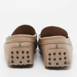 Pre Owned Tod's Beige Leather Penny Loafers Size 41.5