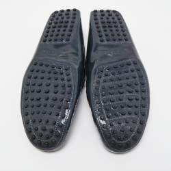 Pre Owned Tod's Green Patent Leather Slip On Loafers Size 42.5