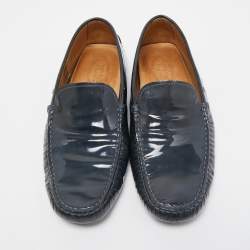 Pre Owned Tod's Green Patent Leather Slip On Loafers Size 42.5