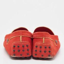 مملوكة مسبقًا Tod's By Ferrari Red Suede Penny Slip On Loafers Size 42