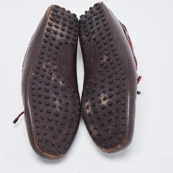 Tod's Brown Leather Bow Slip On Loafers Size 42