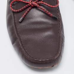 Tod's Brown Leather Bow Slip On Loafers Size 42