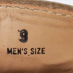 Pre Owned Tod's Olive Green Croc Embossed Leather Bow Slip On Loafers Size 43