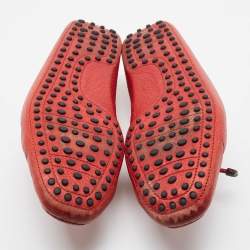 Tod's Red Leather Bow Slip On Loafers Size 44