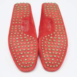 مملوكة مسبقًا Tod's For Ferrari Red Suede Slip On Loafers Size 42