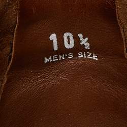 Pre Owned Tod's Brown Leather Bow Slip On Loafers Size 45