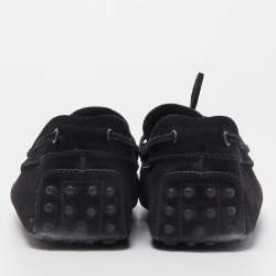 Pre Owned Tod's Black Suede Gommino Driving Loafers Size 43