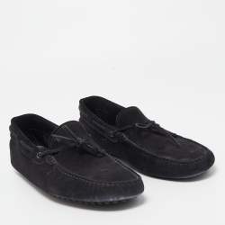 Pre Owned Tod's Black Suede Gommino Driving Loafers Size 43