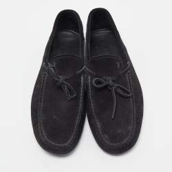 Pre Owned Tod's Black Suede Gommino Driving Loafers Size 43