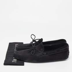 Pre Owned Tod's Black Suede Gommino Driving Loafers Size 43