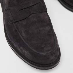 Pre Owned Tod's Dark Blue Suede Slip On Loafers Size 41  