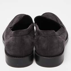 Pre Owned Tod's Dark Blue Suede Slip On Loafers Size 41  