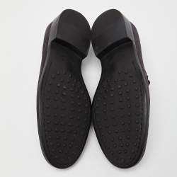 Pre Owned Tod's Dark Blue Suede Slip On Loafers Size 41  