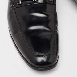 Pre Owned Tod's Black Leather Slip On Loafers Size 44.5 