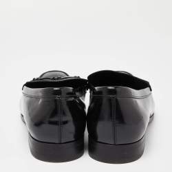 Pre Owned Tod's Black Leather Slip On Loafers Size 44.5 