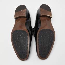 Pre Owned Tod's Black Leather Slip On Loafers Size 44.5 