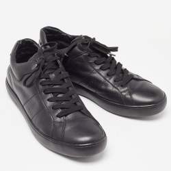 مملوكة مسبقًا حذاء رياضي تودز جلد أسود بعنق منخفض مقاس 44